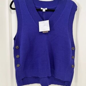 J. Jill Women's V-Neck Sweater Vest in Majestic Purple